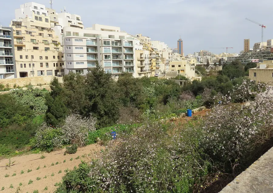 Terraced apartment blocks