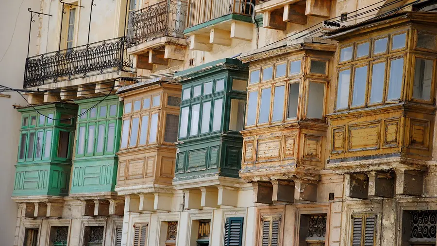 A row of Maltese balconies